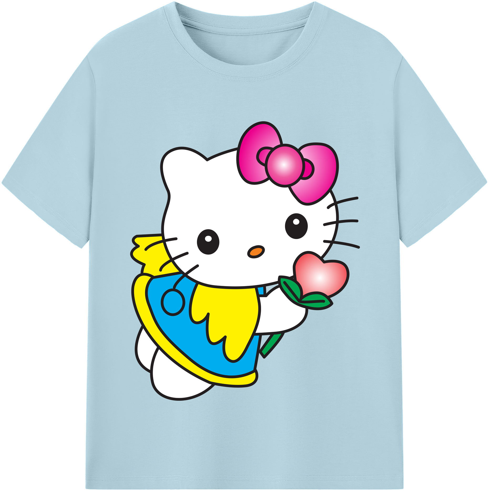 （画像用） Hello Kitty ハローキティ 綿100％半袖Tシャツ（フロントプリント）